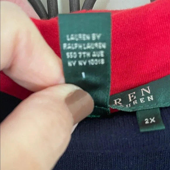 Ralph Lauren Red and Navy Cotton Hoodie - Picture 3 of 6